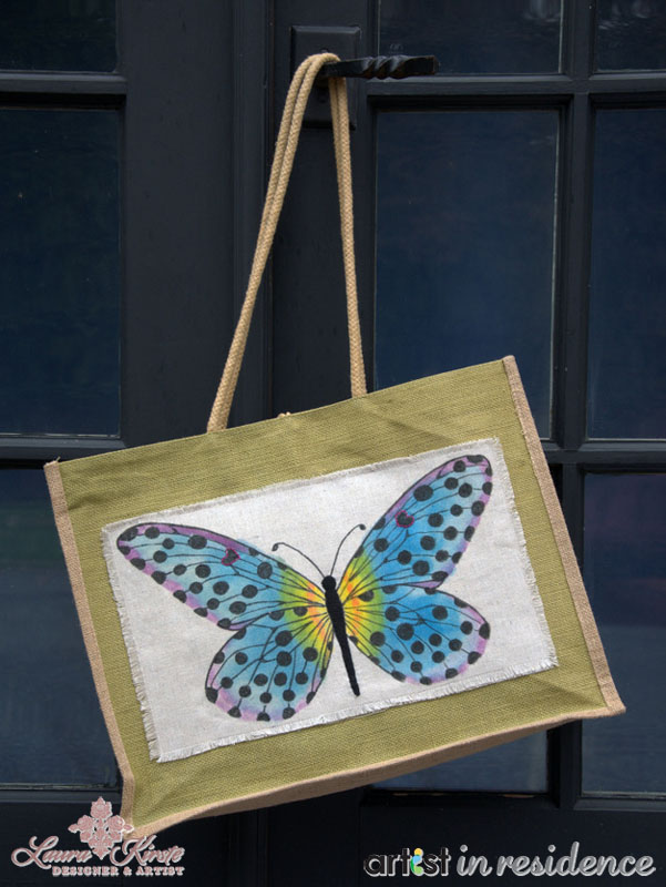 Butterfly Canvas Tote Bag Craft Project with All Purpose Inks
